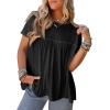 imageCicy Bell Women Summer Babydoll Tunic Tops Pleated Short Sleeve Crew Neck Peplum Blouse Casual Loose Fit T ShirtsBlack