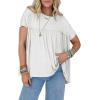 imageCicy Bell Women Summer Babydoll Tunic Tops Pleated Short Sleeve Crew Neck Peplum Blouse Casual Loose Fit T ShirtsWhite