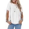 imageCicy Bell Women Summer Babydoll Tunic Tops Pleated Short Sleeve Crew Neck Peplum Blouse Casual Loose Fit T ShirtsWhite