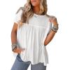 imageCicy Bell Women Summer Babydoll Tunic Tops Pleated Short Sleeve Crew Neck Peplum Blouse Casual Loose Fit T ShirtsWhite