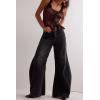 imageCicy Bell Womens Baggy Bell Bottom Jeans High Waisted Flare Barrel Wide Leg Stretchy Denim PantsBlack