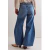 imageCicy Bell Womens Baggy Bell Bottom Jeans High Waisted Flare Barrel Wide Leg Stretchy Denim PantsBlue
