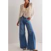 imageCicy Bell Womens Baggy Bell Bottom Jeans High Waisted Flare Barrel Wide Leg Stretchy Denim PantsBlue