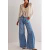 imageCicy Bell Womens Baggy Bell Bottom Jeans High Waisted Flare Barrel Wide Leg Stretchy Denim PantsLight Blue