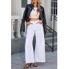 imageCicy Bell Womens Baggy Bell Bottom Jeans High Waisted Flare Barrel Wide Leg Stretchy Denim PantsWhite