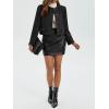 imageCicy Bell Womens Cropped Tweed Blazer Collarless Button Down Bomber Jacket Business Casual Fall OutfitsBlack