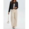 imageCicy Bell Womens Cropped Tweed Blazer Collarless Button Down Bomber Jacket Business Casual Fall OutfitsBlack