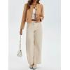 imageCicy Bell Womens Cropped Tweed Blazer Collarless Button Down Bomber Jacket Business Casual Fall OutfitsBrown