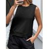 imageCicy Bell Womens Cropped Workout Tank Tops Summer Casual Sleeveless Sweatshirts Athletic Gym Crew Neck TeesBlack