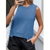 imageCicy Bell Womens Cropped Workout Tank Tops Summer Casual Sleeveless Sweatshirts Athletic Gym Crew Neck TeesBluish Grey