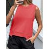 imageCicy Bell Womens Cropped Workout Tank Tops Summer Casual Sleeveless Sweatshirts Athletic Gym Crew Neck TeesCoral