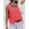 imageCicy Bell Womens Cropped Workout Tank Tops Summer Casual Sleeveless Sweatshirts Athletic Gym Crew Neck TeesCoral