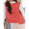 imageCicy Bell Womens Cropped Workout Tank Tops Summer Casual Sleeveless Sweatshirts Athletic Gym Crew Neck TeesCoral