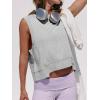 imageCicy Bell Womens Cropped Workout Tank Tops Summer Casual Sleeveless Sweatshirts Athletic Gym Crew Neck TeesGrey