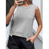 imageCicy Bell Womens Cropped Workout Tank Tops Summer Casual Sleeveless Sweatshirts Athletic Gym Crew Neck TeesGrey