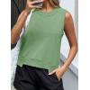 imageCicy Bell Womens Cropped Workout Tank Tops Summer Casual Sleeveless Sweatshirts Athletic Gym Crew Neck TeesOlive Green