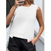 imageCicy Bell Womens Cropped Workout Tank Tops Summer Casual Sleeveless Sweatshirts Athletic Gym Crew Neck TeesWhite