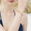 imageCicy Bell Womens Gemstone Bangle Bracelets 18k Gold Plated 28mm Zircon Crystal Bracelet Jewelry Gift for Her