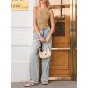 imageCicy Bell Womens One Shoulder Tank Tops Summer Going Out Tops Ruched Asymmetrical Sleeveless ShirtsBrown
