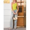 imageCicy Bell Womens One Shoulder Tank Tops Summer Going Out Tops Ruched Asymmetrical Sleeveless ShirtsYellow Green