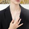 imageCicy Bell Womens Platinum Plated Station Chain Moonstone Pendant Necklace Gifts 177 with 2 Extender