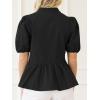 imageCicy Bell Womens Puff Sleeve Peplum Blouses Ruffle V Neck Summer Casual Tops Babydoll Loose Fit ShirtsBlack