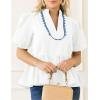 imageCicy Bell Womens Puff Sleeve Peplum Blouses Ruffle V Neck Summer Casual Tops Babydoll Loose Fit ShirtsWhite