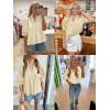 imageCicy Bell Womens Puff Sleeve V Neck Blouse Babydoll Peplum Tops Dressy Casual Pleated Loose Fit ShirtsBeige