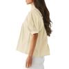 imageCicy Bell Womens Puff Sleeve V Neck Blouse Babydoll Peplum Tops Dressy Casual Pleated Loose Fit ShirtsBeige