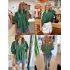 imageCicy Bell Womens Puff Sleeve V Neck Blouse Babydoll Peplum Tops Dressy Casual Pleated Loose Fit ShirtsDark Green