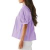 imageCicy Bell Womens Puff Sleeve V Neck Blouse Babydoll Peplum Tops Dressy Casual Pleated Loose Fit ShirtsLight Purple