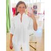 imageCicy Bell Womens Puff Sleeve V Neck Blouse Babydoll Peplum Tops Dressy Casual Pleated Loose Fit ShirtsWhite