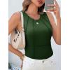 imageCicy Bell Womens Ribbed Tank Tops Fitted Summer Dressy Casual Sleeveless Shirts Cute Crew Neck Basic TeeArmy Green
