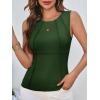 imageCicy Bell Womens Ribbed Tank Tops Fitted Summer Dressy Casual Sleeveless Shirts Cute Crew Neck Basic TeeArmy Green