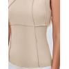 imageCicy Bell Womens Ribbed Tank Tops Fitted Summer Dressy Casual Sleeveless Shirts Cute Crew Neck Basic TeeBeige