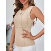 imageCicy Bell Womens Ribbed Tank Tops Fitted Summer Dressy Casual Sleeveless Shirts Cute Crew Neck Basic TeeBeige
