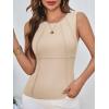 imageCicy Bell Womens Ribbed Tank Tops Fitted Summer Dressy Casual Sleeveless Shirts Cute Crew Neck Basic TeeBeige