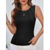 imageCicy Bell Womens Ribbed Tank Tops Fitted Summer Dressy Casual Sleeveless Shirts Cute Crew Neck Basic TeeBlack