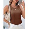 imageCicy Bell Womens Ribbed Tank Tops Fitted Summer Dressy Casual Sleeveless Shirts Cute Crew Neck Basic TeeBrown