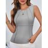 imageCicy Bell Womens Ribbed Tank Tops Fitted Summer Dressy Casual Sleeveless Shirts Cute Crew Neck Basic TeeGrey