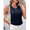imageCicy Bell Womens Ribbed Tank Tops Fitted Summer Dressy Casual Sleeveless Shirts Cute Crew Neck Basic TeeNavy