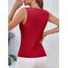 imageCicy Bell Womens Ribbed Tank Tops Fitted Summer Dressy Casual Sleeveless Shirts Cute Crew Neck Basic TeeRed