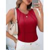 imageCicy Bell Womens Ribbed Tank Tops Fitted Summer Dressy Casual Sleeveless Shirts Cute Crew Neck Basic TeeRed