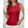 imageCicy Bell Womens Ribbed Tank Tops Fitted Summer Dressy Casual Sleeveless Shirts Cute Crew Neck Basic TeeRed