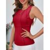imageCicy Bell Womens Ribbed Tank Tops Fitted Summer Dressy Casual Sleeveless Shirts Cute Crew Neck Basic TeeRed