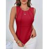imageCicy Bell Womens Ribbed Tank Tops Fitted Summer Dressy Casual Sleeveless Shirts Cute Crew Neck Basic TeeRed