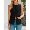 imageCicy Bell Womens Round Neck Waistcoat Vest Summer Button up Vest Tops Casual Business Fitted Sleeveless BlazerBlack