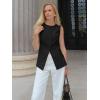imageCicy Bell Womens Round Neck Waistcoat Vest Summer Button up Vest Tops Casual Business Fitted Sleeveless BlazerBlack
