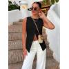 imageCicy Bell Womens Round Neck Waistcoat Vest Summer Button up Vest Tops Casual Business Fitted Sleeveless BlazerBlack