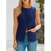 imageCicy Bell Womens Round Neck Waistcoat Vest Summer Button up Vest Tops Casual Business Fitted Sleeveless BlazerNavy